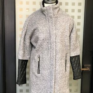 Vince Camuto 3/4 Length Grey Tweed Coat